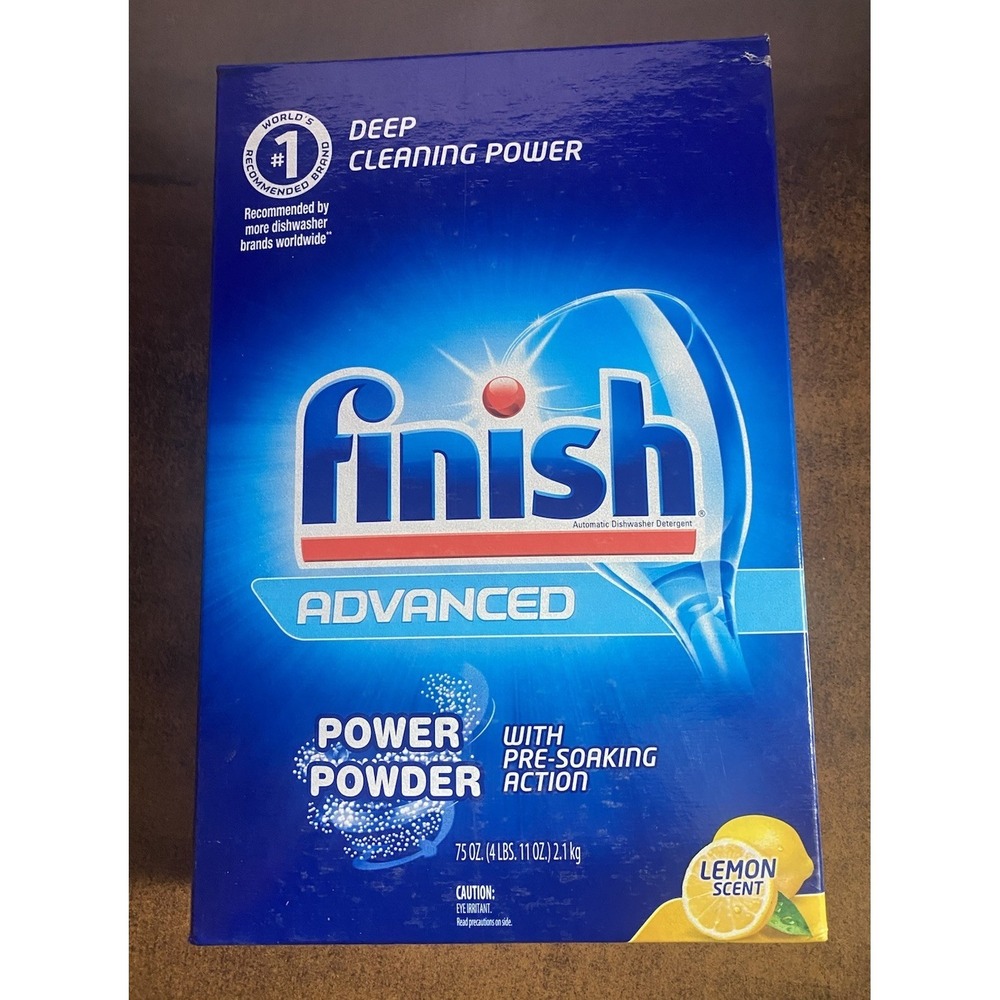 1X Finish Advanced Power Powder Dishwasher Detergent Lemon Scent 75oz -damaged-